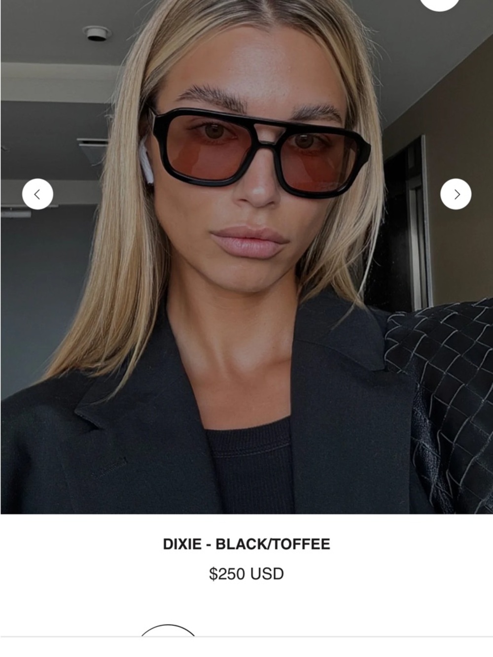 VEHLA DIXIE Sunglasses - Black Frame with Toffee Lenses